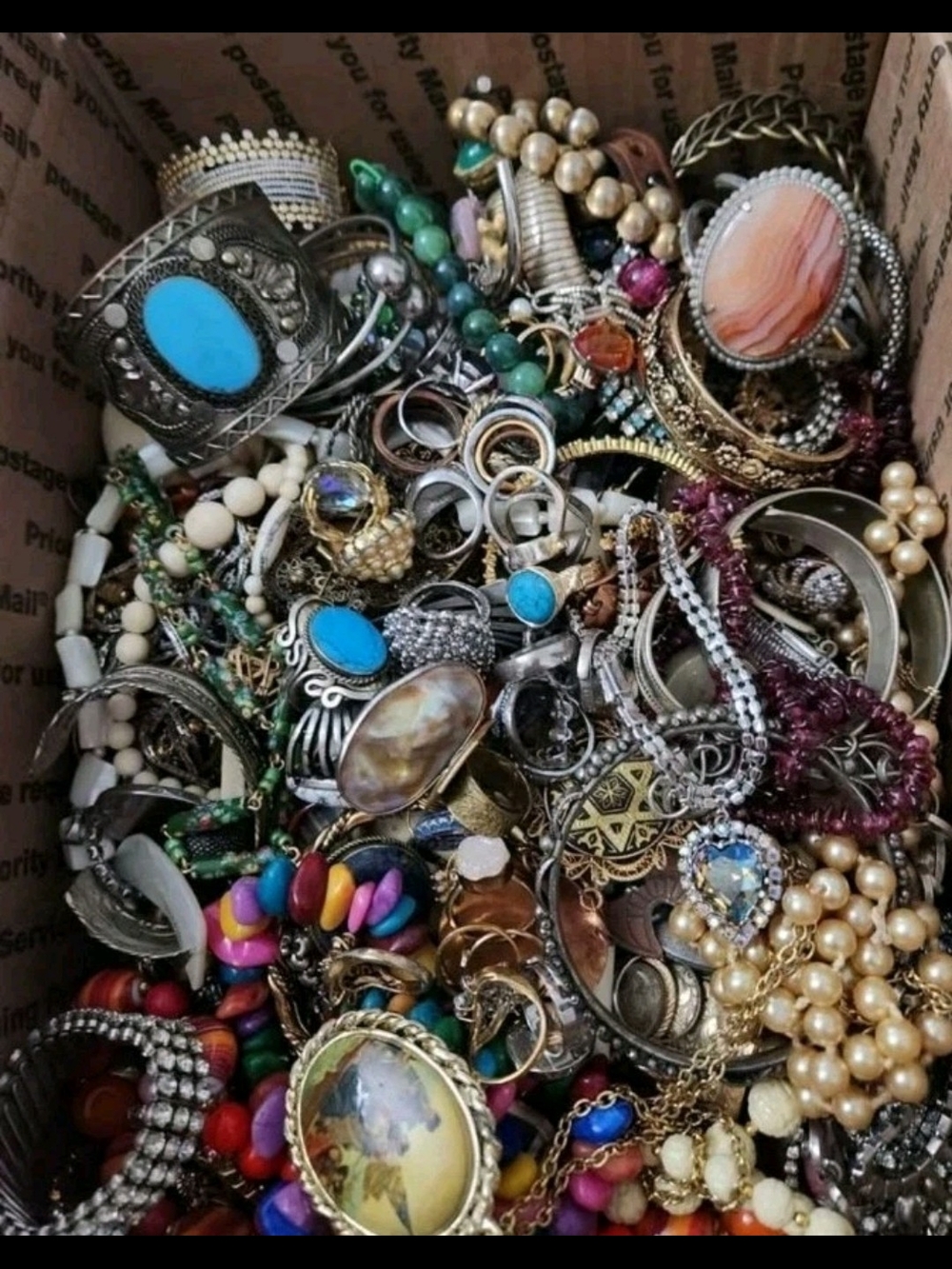 3 Lbs Mystery Jewelry Lot Necklaces Rings Earrings Mysery Lot Random. Chosen - Picture 4 of 7